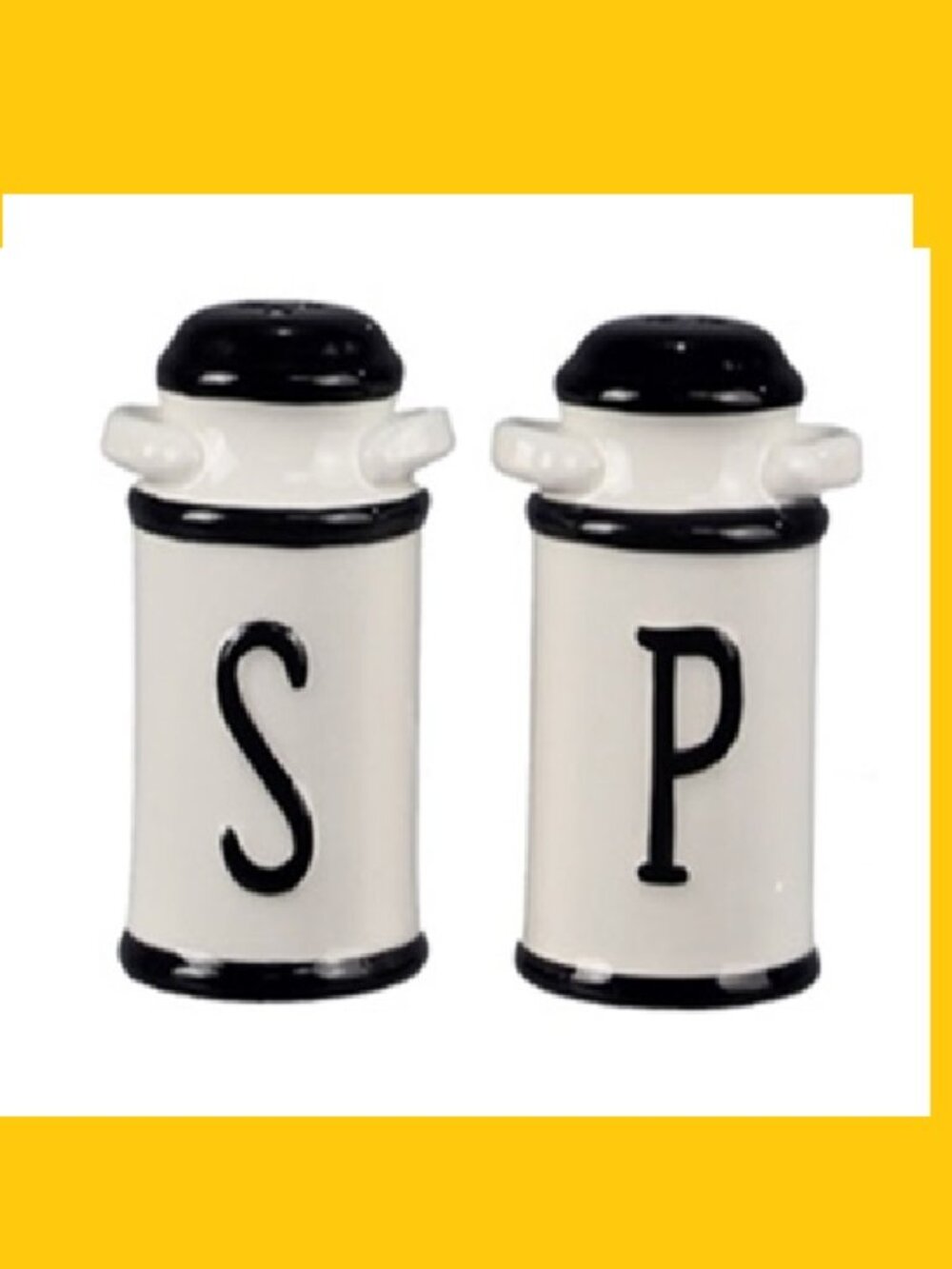 Ceramic Milk Jugs Salt & Pepper Set with rubber plug 3 1/4" tall 18928